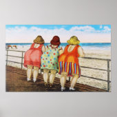  vetbodemmeisjes bij strand poster (Voorkant)