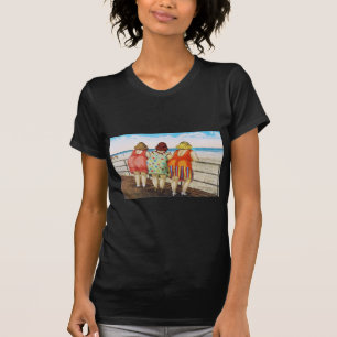 vetbodemmeisjes bij strand t-shirt