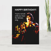 Vetdame zingt verjaardag kaart (Voorkant)