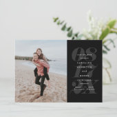 Vetdatum zwarte en witte foto save the date (Staand voorkant)