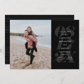 Vetdatum zwarte en witte foto save the date (Voorkant / Achterkant)