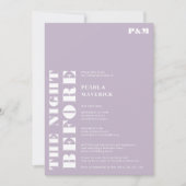 Vetel eenvoudig lavender bruiloft repetitief diner kaart (Voorkant)