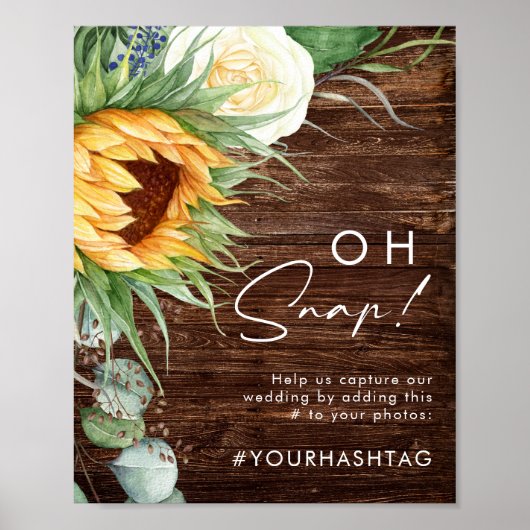 Vetera Zonnewijzer | Hout Oh Snap Hashtag Poster (Voorkant)