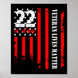 Veteraan 22 Dag Veteraan Levens Suïcidebewustzijn Poster