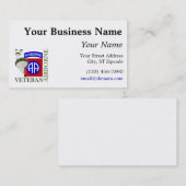 Veteraan 82nd Airborne Visitekaartje (Voorkant / Achterkant)
