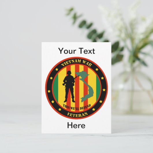 Veteraan aangepast Briefkaart militair Vietnam (Staand voorkant)