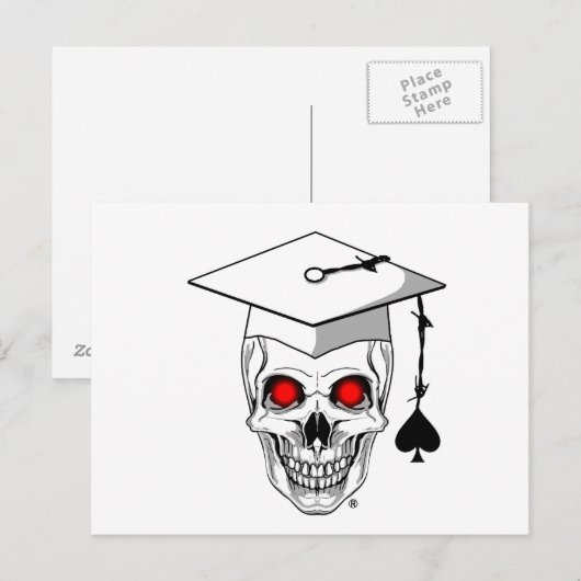 Veteraan afstuderen schedel briefkaart (Voorkant / Achterkant)