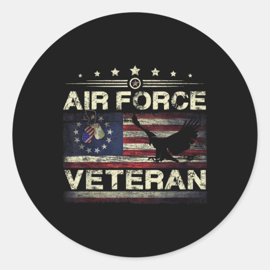 Veteraan Amerikaanse luchtmacht - Amerikaanse Bets Ronde Sticker (Voorkant)