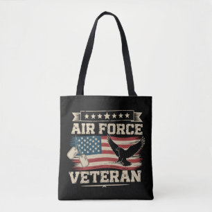Veteraan Amerikaanse luchtmacht Amerikaanse vlag Tote Bag
