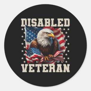 Veteraan Amerikaanse Vlag Militair Soldaat Ve Ronde Sticker