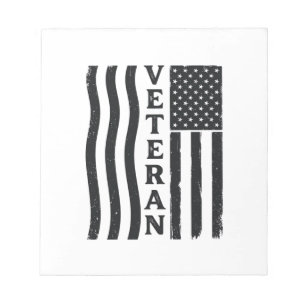 Veteraan Amerikaanse Vlag Vintage Vector T-shirt O Notitieblok