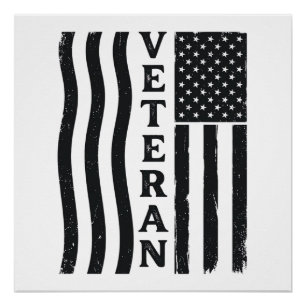 Veteraan Amerikaanse Vlag Vintage Vector T-shirt O Perfect Poster