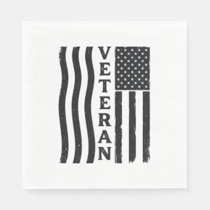 Veteraan Amerikaanse Vlag Vintage Vector T-shirt O Servet