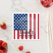 Veteraan Bald Eagle en Amerikaanse vlag 80e verjaa Servet (Insitu)