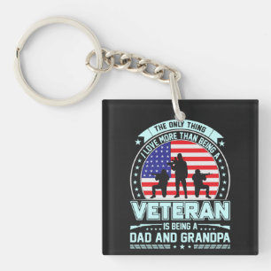 Veteraan Being a Dad en Opa USA Veterans Day Sleutelhanger