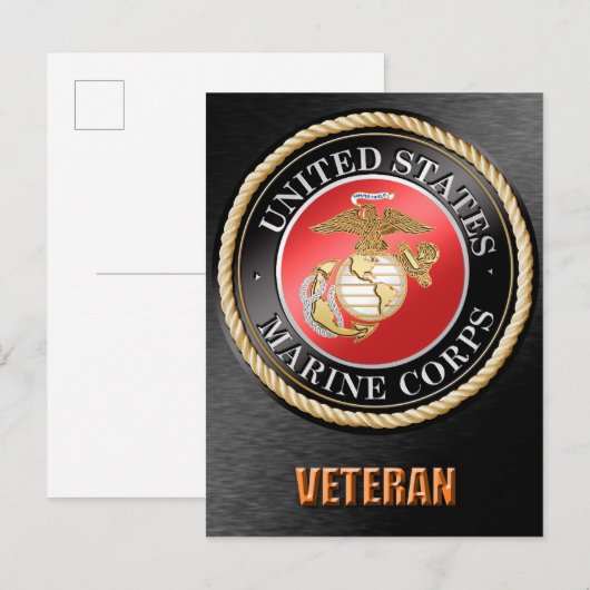 Veteraan Briefkaart van het US Marine Corps (Voorkant / Achterkant)