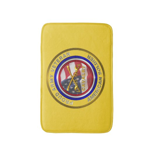 Veteraan Cavalry Soldaat van het leger Badmat (Voorkant Verticaal)