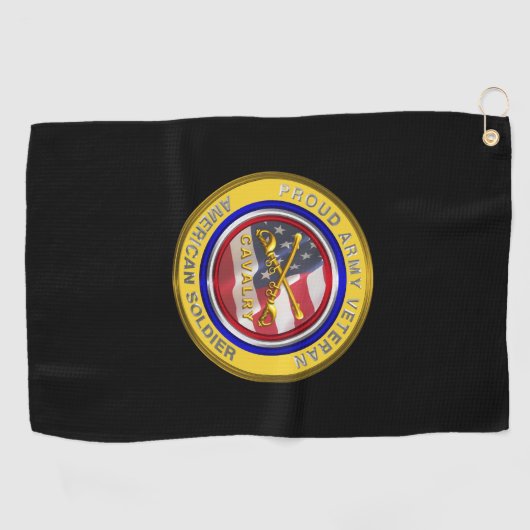 Veteraan Cavalry Soldaat van het leger Golfhanddoek (Horizontaal)