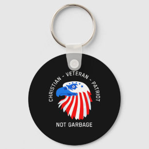 Veteraan Christelijke veteraan Patriot geen afval Sleutelhanger