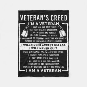 Veteraan credo patriot oorlog VS eed opa Fleece Deken