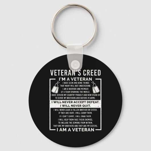 Veteraan credo patriot oorlog VS eed opa Sleutelhanger (Voorkant)