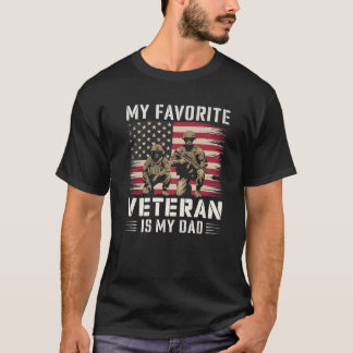 Veteraan Dad Amerikaanse vlag Trots Militair Kind  T-shirt