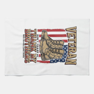 Veteraan Dank Mijn Broers Vintage Militair T-shirt Theedoek