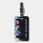 Veteraan en American Flag Gepersonaliseerd Bagagel Bagagelabel (Voorkant verticaal)