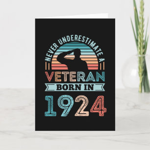Veteraan geboren in 1924 100th Birthday Militaire  Kaart