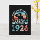 Veteraan, geboren in 1926 100th Birthday Militaire Kaart (Gele Bloem)
