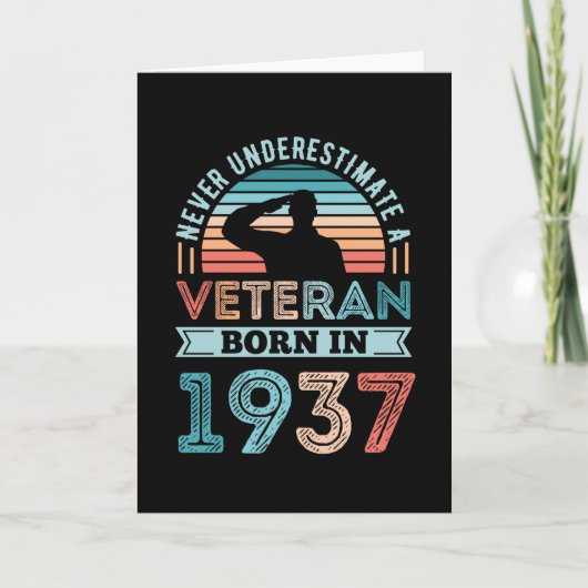 Veteraan, geboren in 1937 90th Birthday Militaire  Kaart (Voorkant)