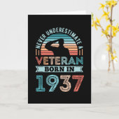 Veteraan, geboren in 1937 90th Birthday Militaire  Kaart (Gele Bloem)