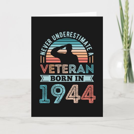 Veteraan, geboren in 1944 80th Birthday Militaire  Kaart (Voorkant)