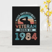 Veteraan, geboren in 1984 40th Birthday Militaire  Kaart (Gele Bloem)
