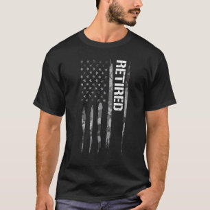 Veteraan Gepensioneerde Amerikaanse Vlag Uitsprake T-shirt