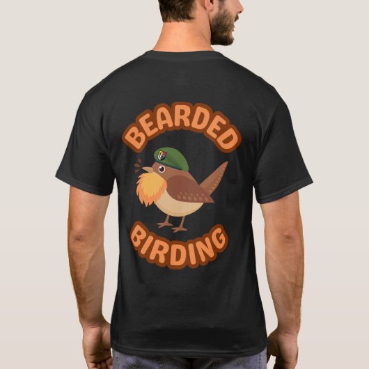 Veteraan Groene Baret Bearded Bird T-shirt (Achterkant)