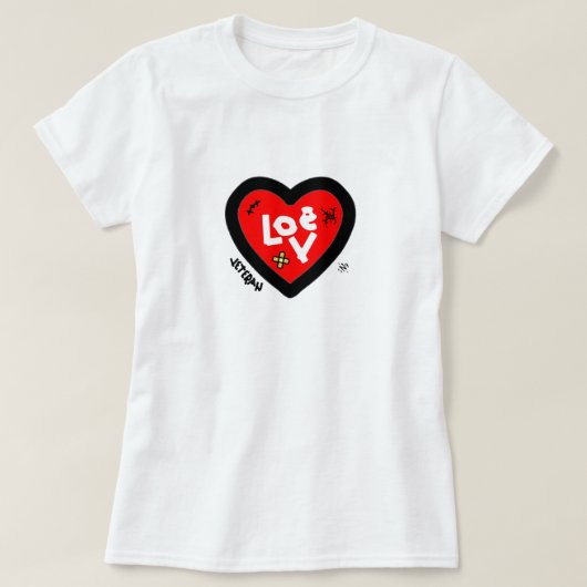 Veteraan hart (kent liefde) t-shirt (Design voorkant)