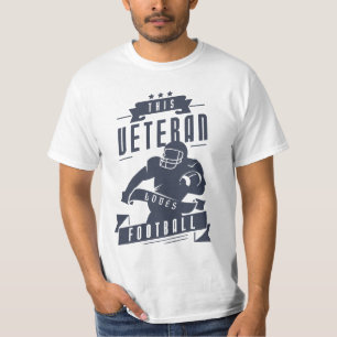 Veteraan houdt van Amerikaans Football T-shirt