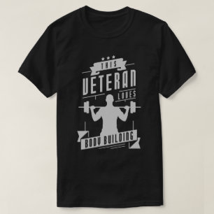 Veteraan houdt van body building t-shirt