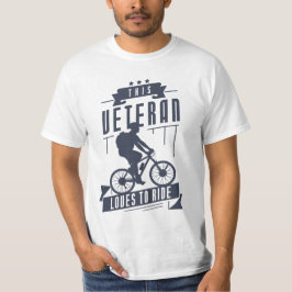Veteraan houdt van fietsen t-shirt