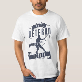 Veteraan houdt van tennis t-shirt