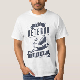 Veteraan houdt van vogels t-shirt