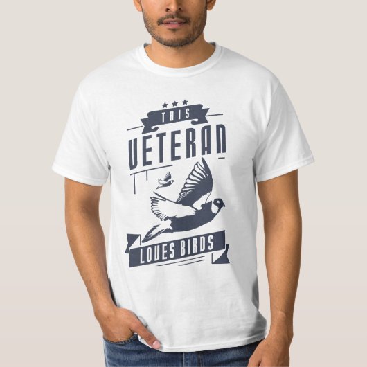Veteraan houdt van vogels t-shirt (Voorkant)
