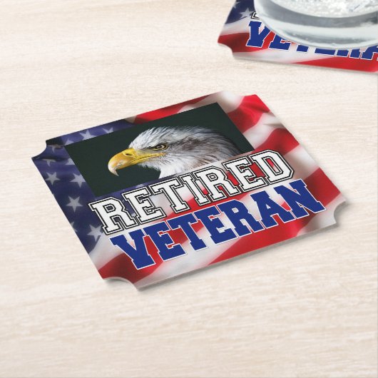 Veteraan in ruste kartonnen onderzetters (Gekanteld)