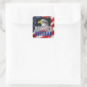 Veteraan in ruste vierkante sticker (Tas)