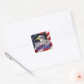 Veteraan in ruste vierkante sticker (Envelop)