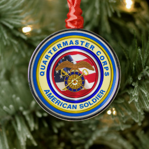 Veteraan Kerstmis van het Proud Army Quartermaster Metalen Ornament