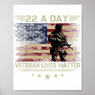 Veteraan Leeft 22-Daagse Zelfmoord Bewustzijn PTSS Poster