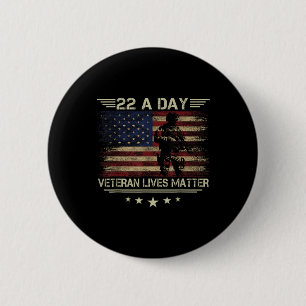 Veteraan Leeft 22-Daagse Zelfmoord Bewustzijn PTSS Ronde Button 5,7 Cm