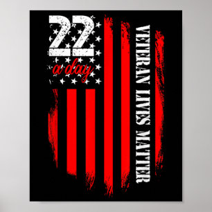 Veteraan Leeft Zelfmoord Bewustzijn PTSS Veteraan Poster